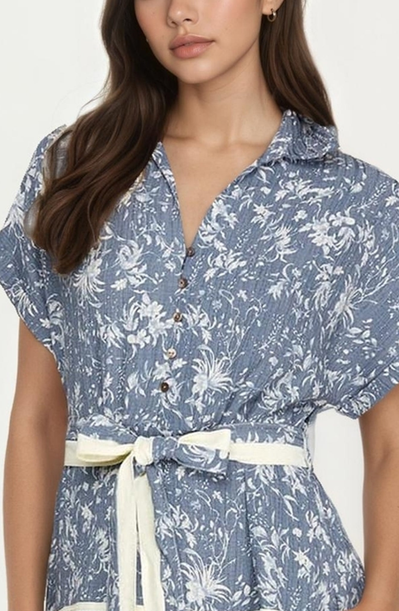 Knit and Lounge Button-Front Tie Waist Midi Dress, Alternate, color, 