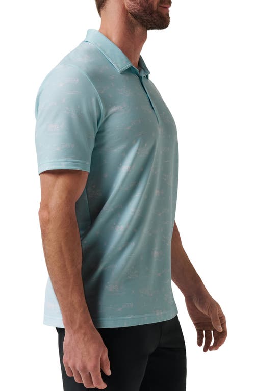 Travismathew Featherweight City Tropical Print Polo In Blue