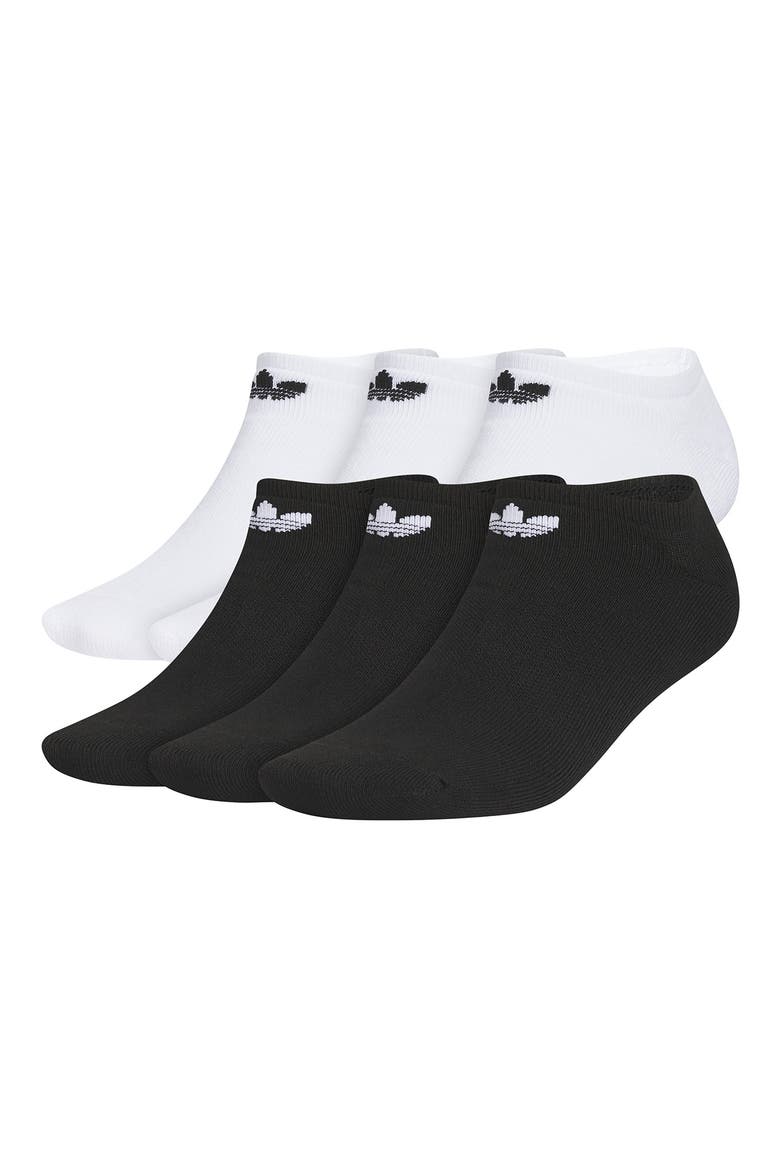6-Pack Assorted Original Trefoil Low Cut Socks, Alternate, color, WHITE/ BLACK