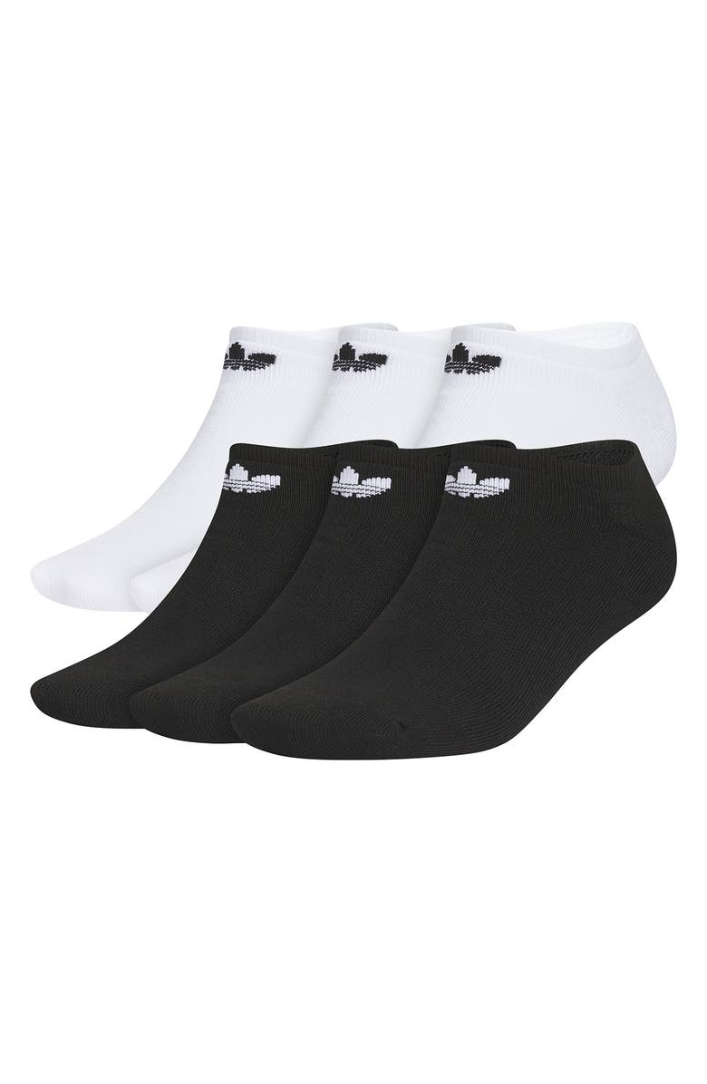 adidas 6-Pack Assorted Original Trefoil Low Cut Socks, Alternate, color, White/ Black