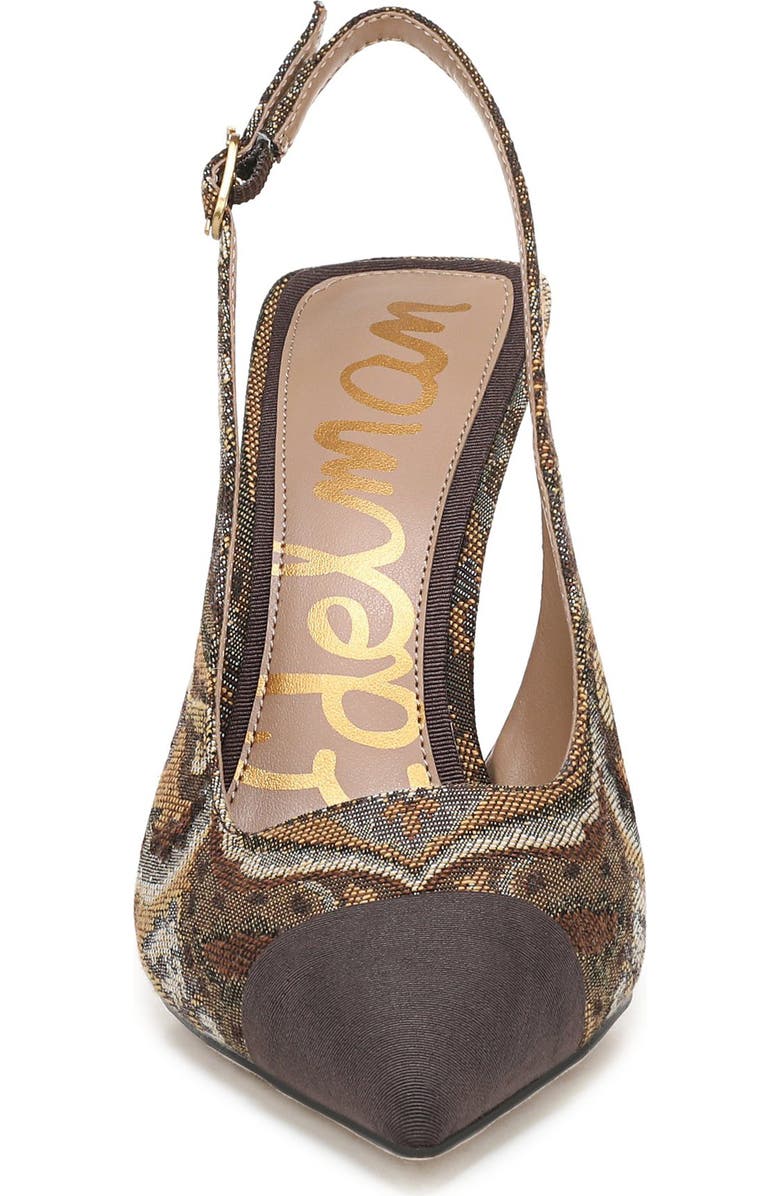 Sam Edelman Odette Slingback Pointed Toe Pump, Alternate, color, Olive/ Cocoa