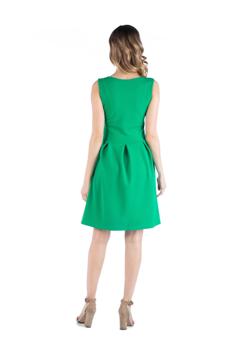Maternity Sleeveless Pleated Dress with Pockets, Alternate, color, Green
