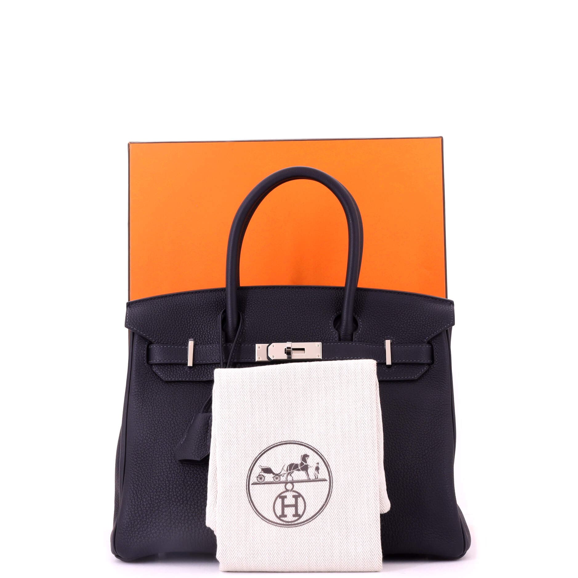 Pre-Owned Hermes Birkin Handbag Blue Togo with Palladium Hardware 30, Alternate, color, Caban