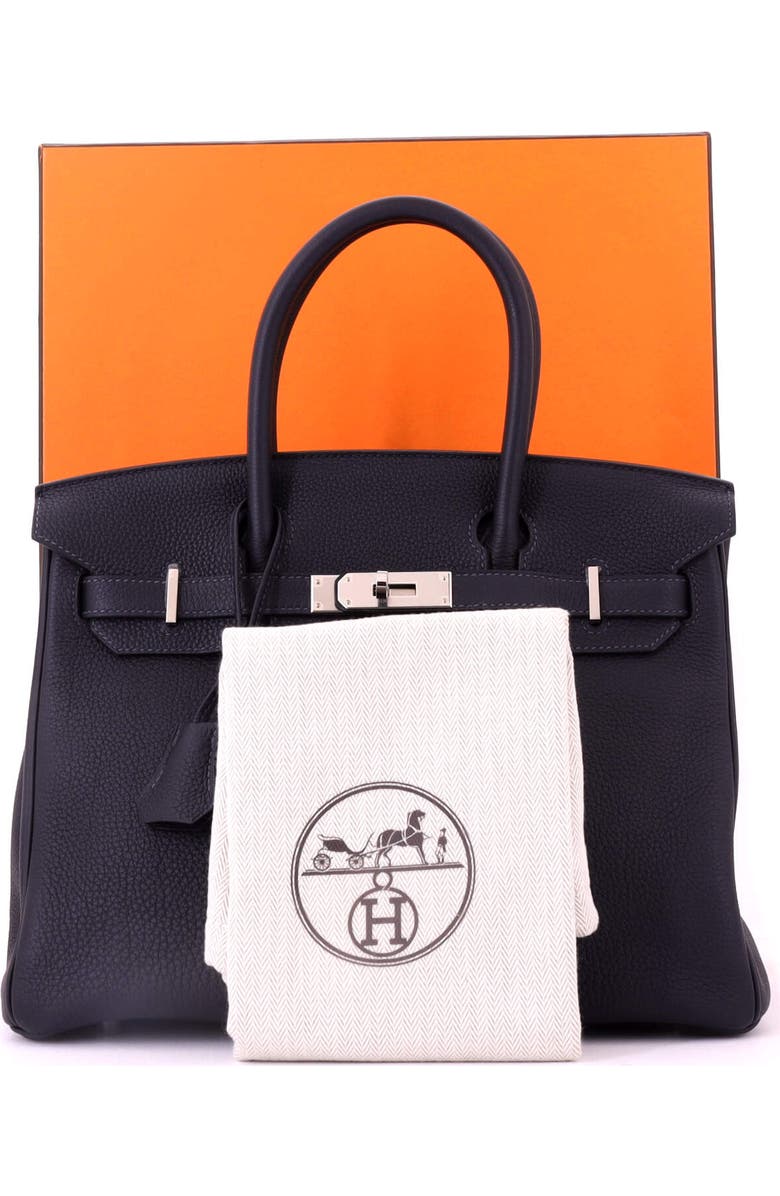 Pre-Owned Hermes Birkin Handbag Blue Togo with Palladium Hardware 30, Alternate, color, Caban