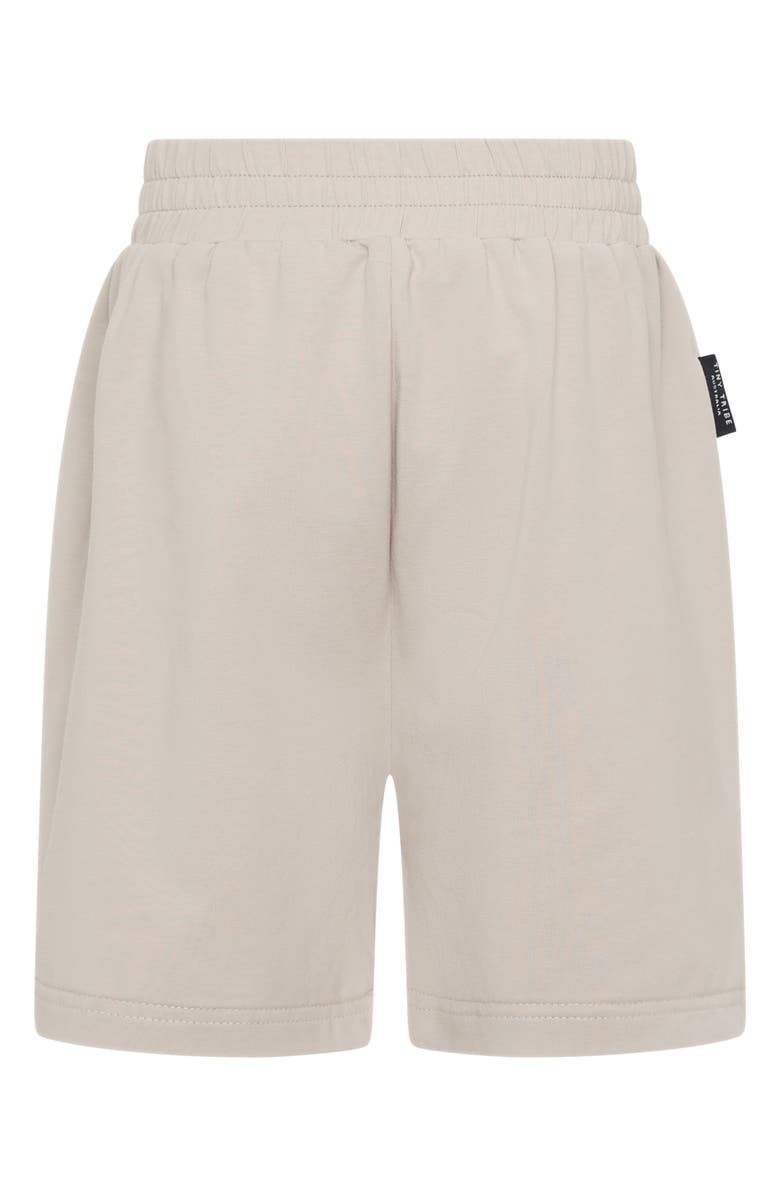 TINY TRIBE Kids' Piped Cotton Shorts, Alternate, color, Grey