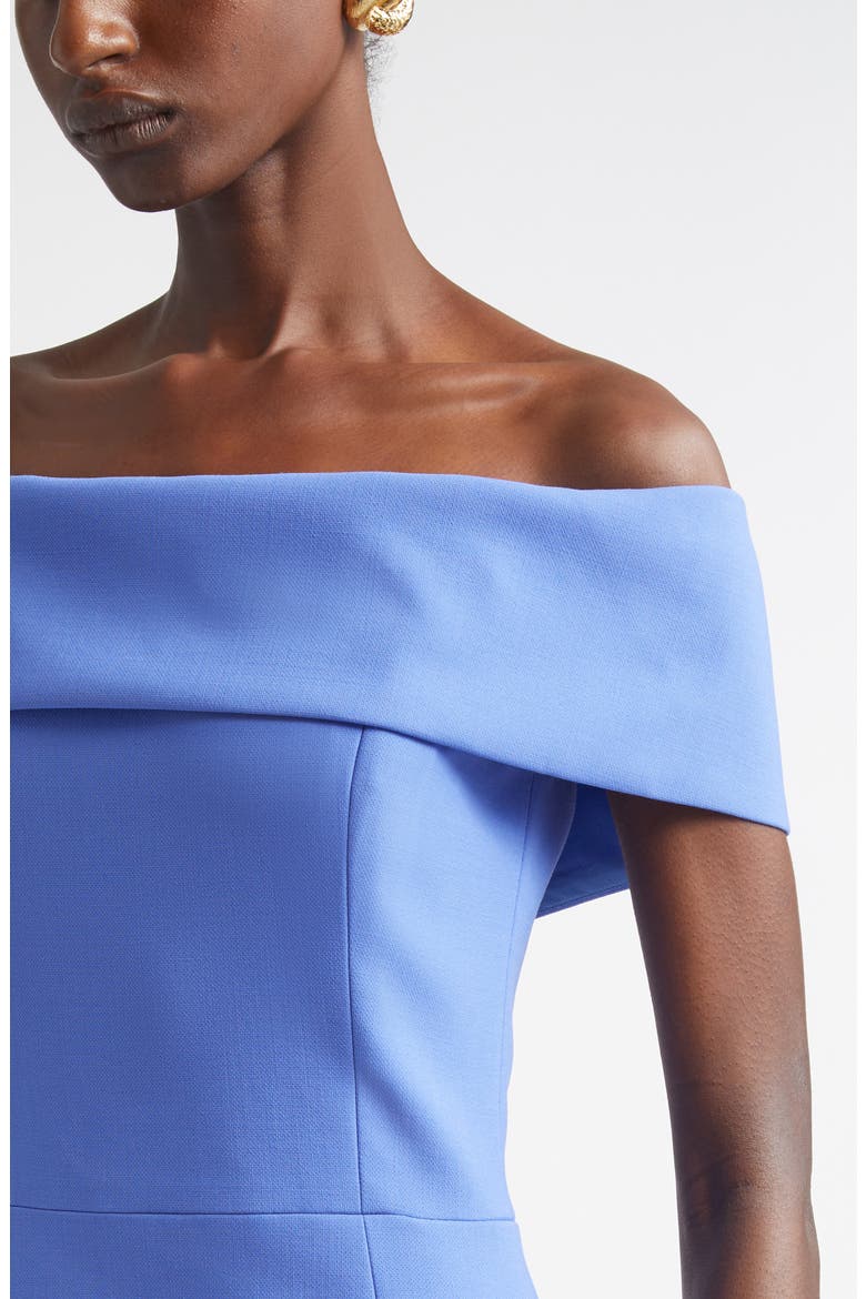 Off the Shoulder Stretch Wool Midi Dress, Alternate, color, BLUEBELL
