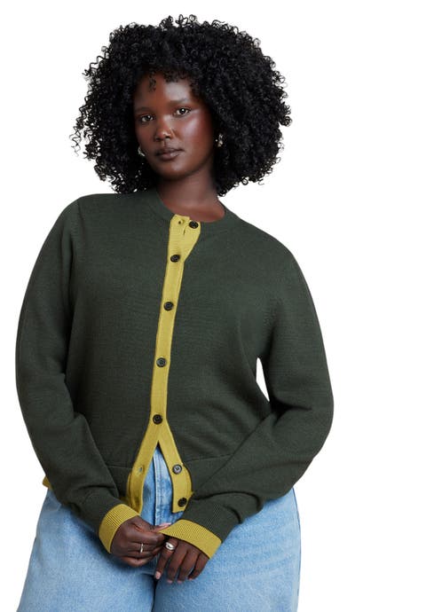 Tipping Detail Cropped Cardigan