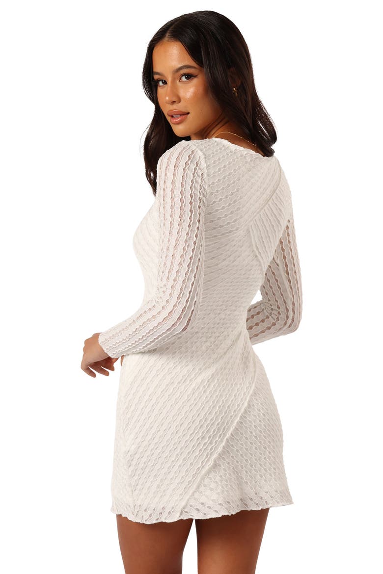 Ezra Long Sleeve Minidress, Alternate, color, WHITE