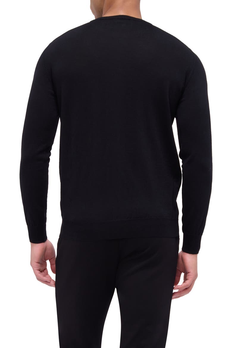 Scott Crewneck Merino Wool Sweater, Alternate, color, BLACK