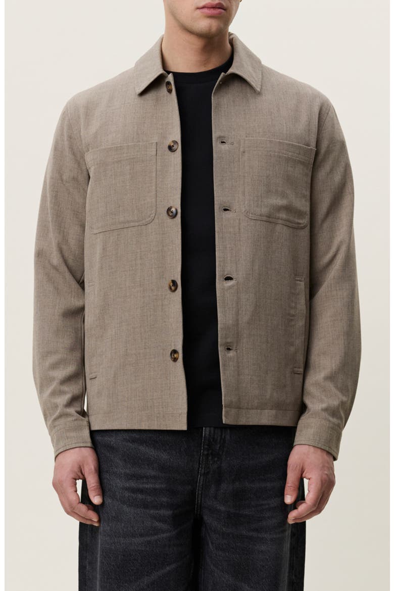Como Hybrid Shirt Jacket, Main, color, DARK SAND MELANGE