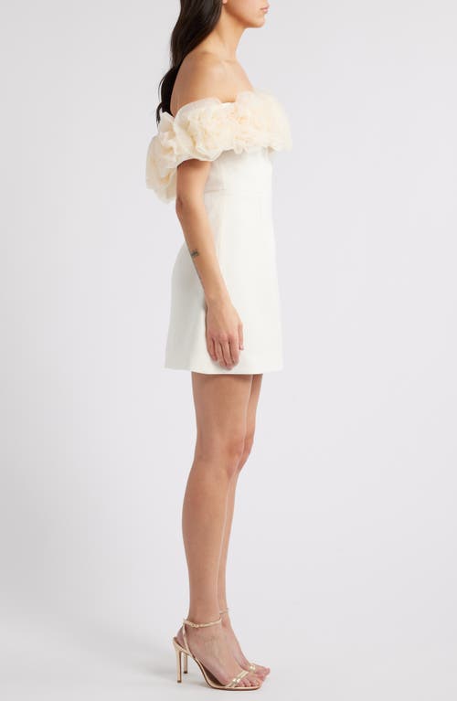 Sonya Moda Nahla Rosette Off The Shoulder Cocktail Minidress In White