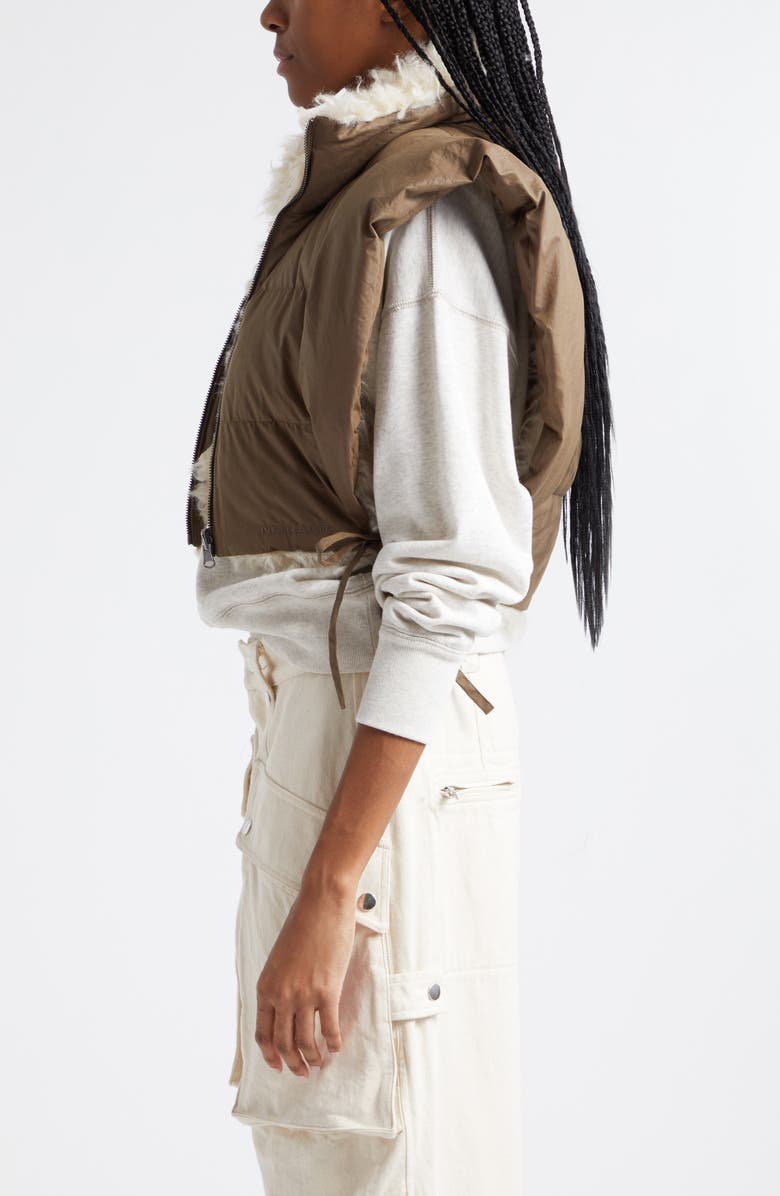 Isabel Marant Étoile Hoodiali Mixed Media Faux Shearling Puffer Vest, Alternate, color, 
