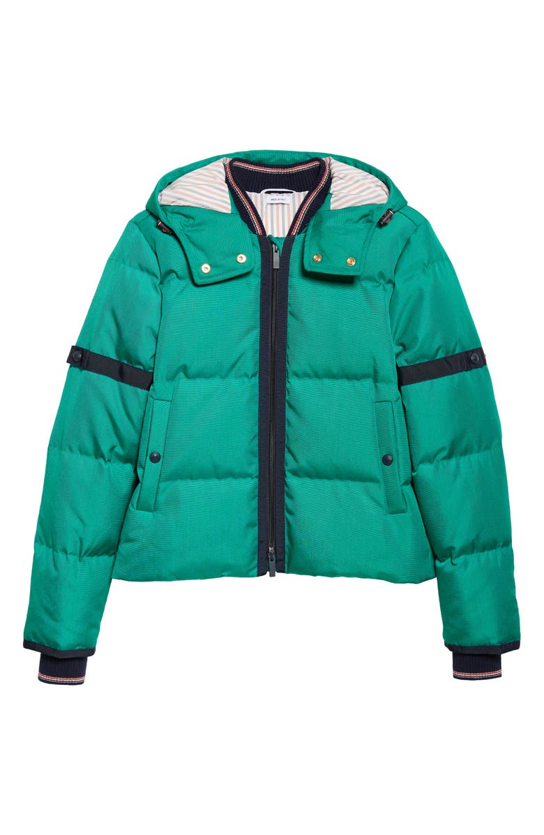 Thom Browne Removable Hood Down Coat, Main, color, Green