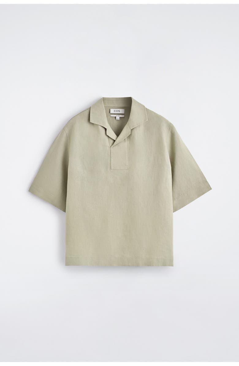 COS Linen Popover Shirt, Alternate, color, Beige