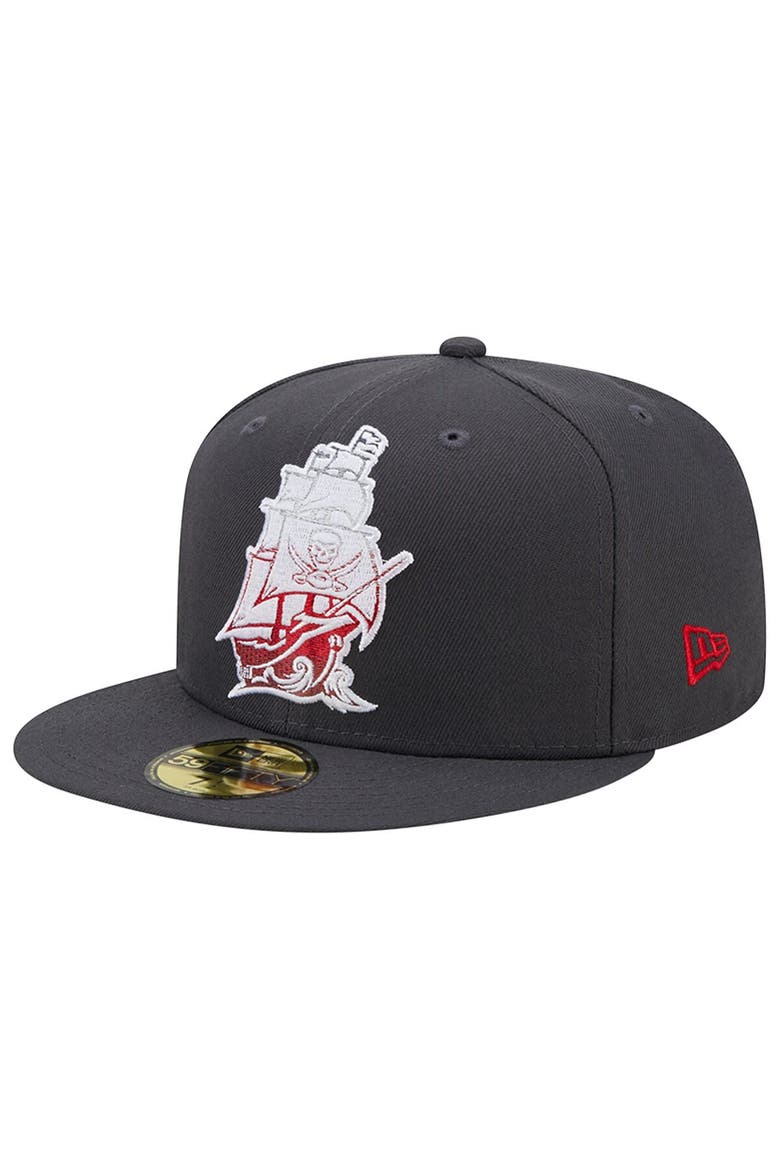 Men's New Era Graphite Tampa Bay Buccaneers Color Dim 59FIFTY Fitted Hat, Alternate, color, Graphite
