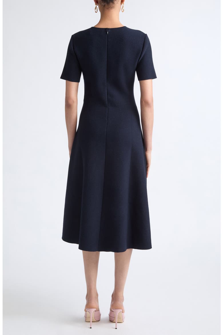 Mixed Botanical Jacquard Sweater Dress, Alternate, color, NAVY