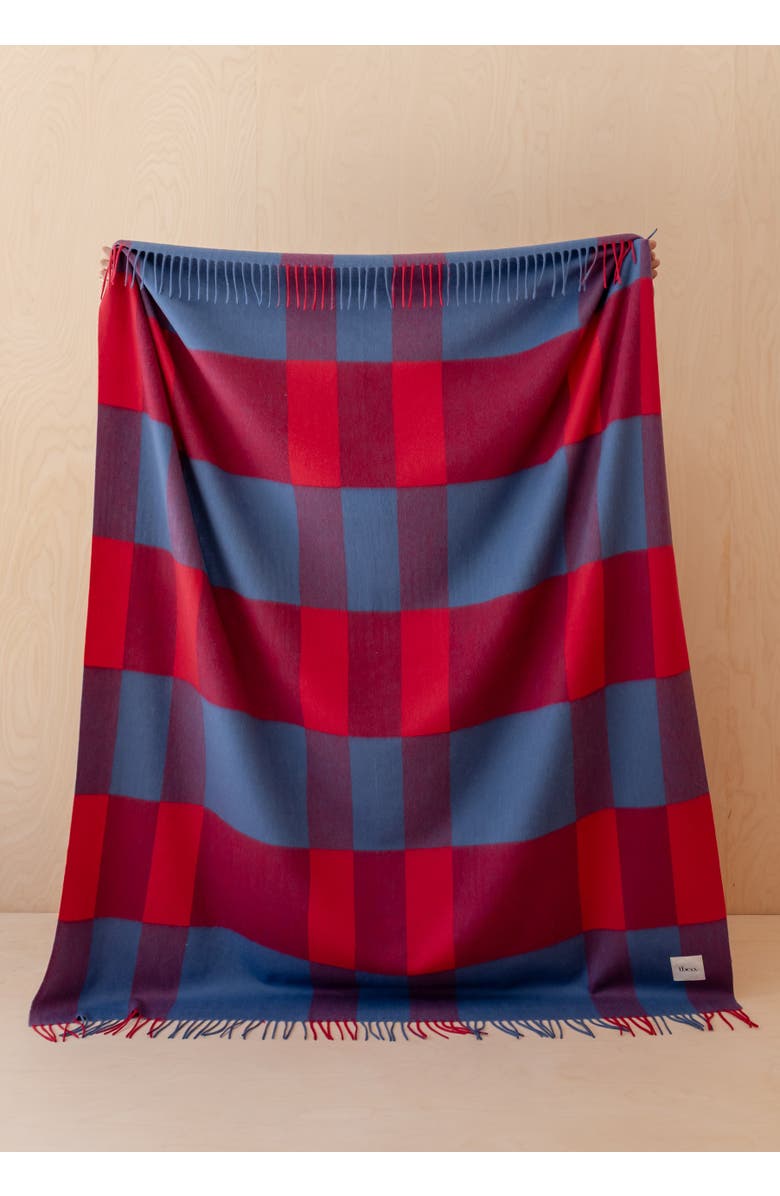 TBCo Lambswool Check Throw Blanket, Alternate, color, Red Modern Check