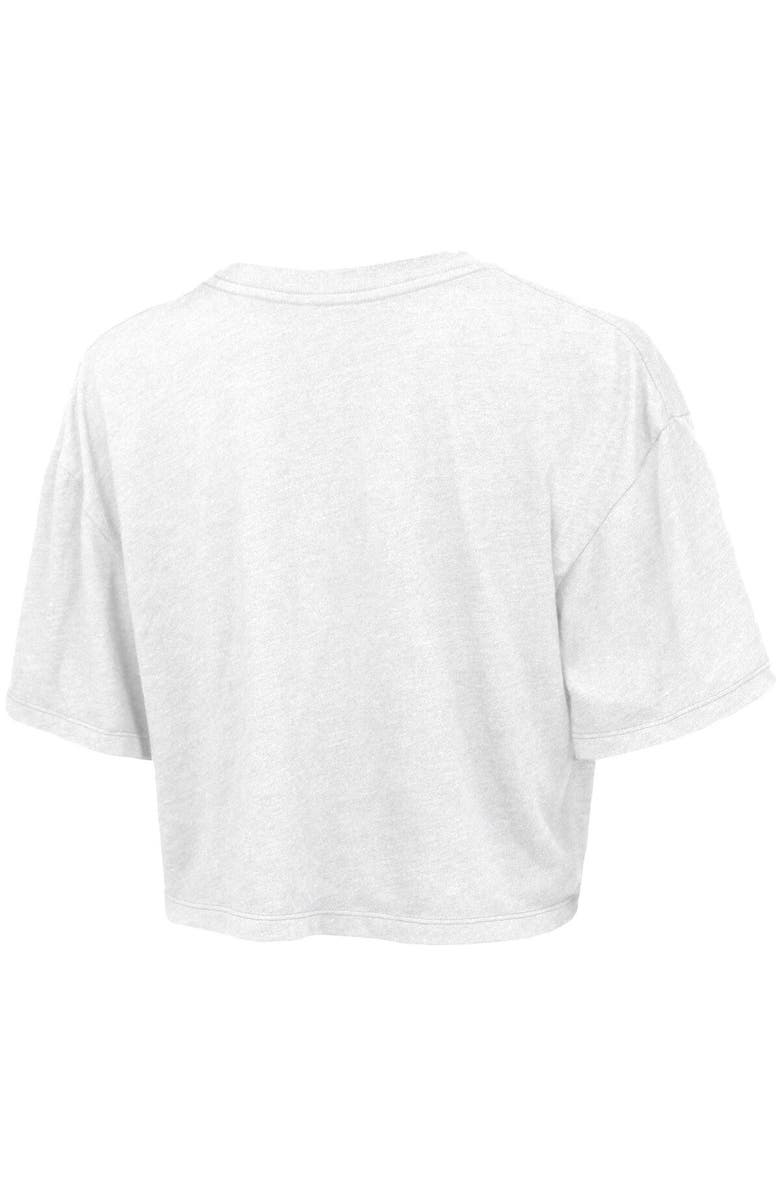 Majestic Threads Women's Majestic Threads White Brooklyn Nets Drip Gloss Crop Top, Alternate, color,