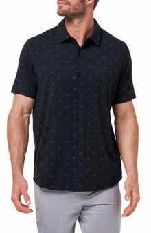 Shore of It Geo Print Short Sleeve Button-Up Knit Shirt