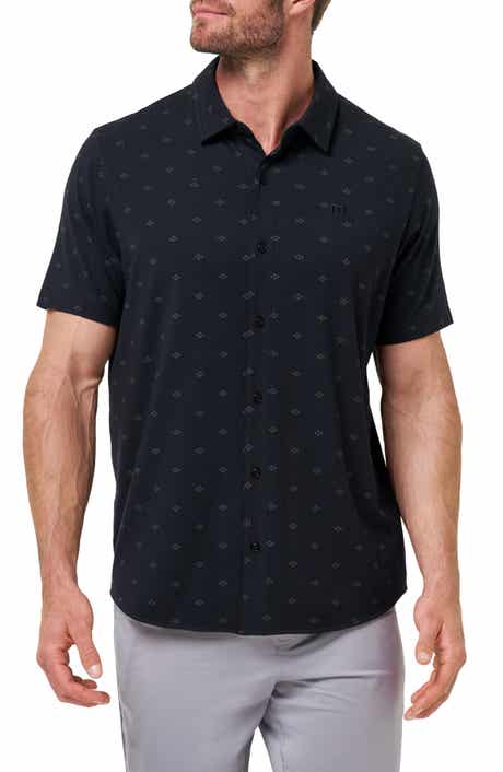 Shore of It Geo Print Short Sleeve Button-Up Knit Shirt