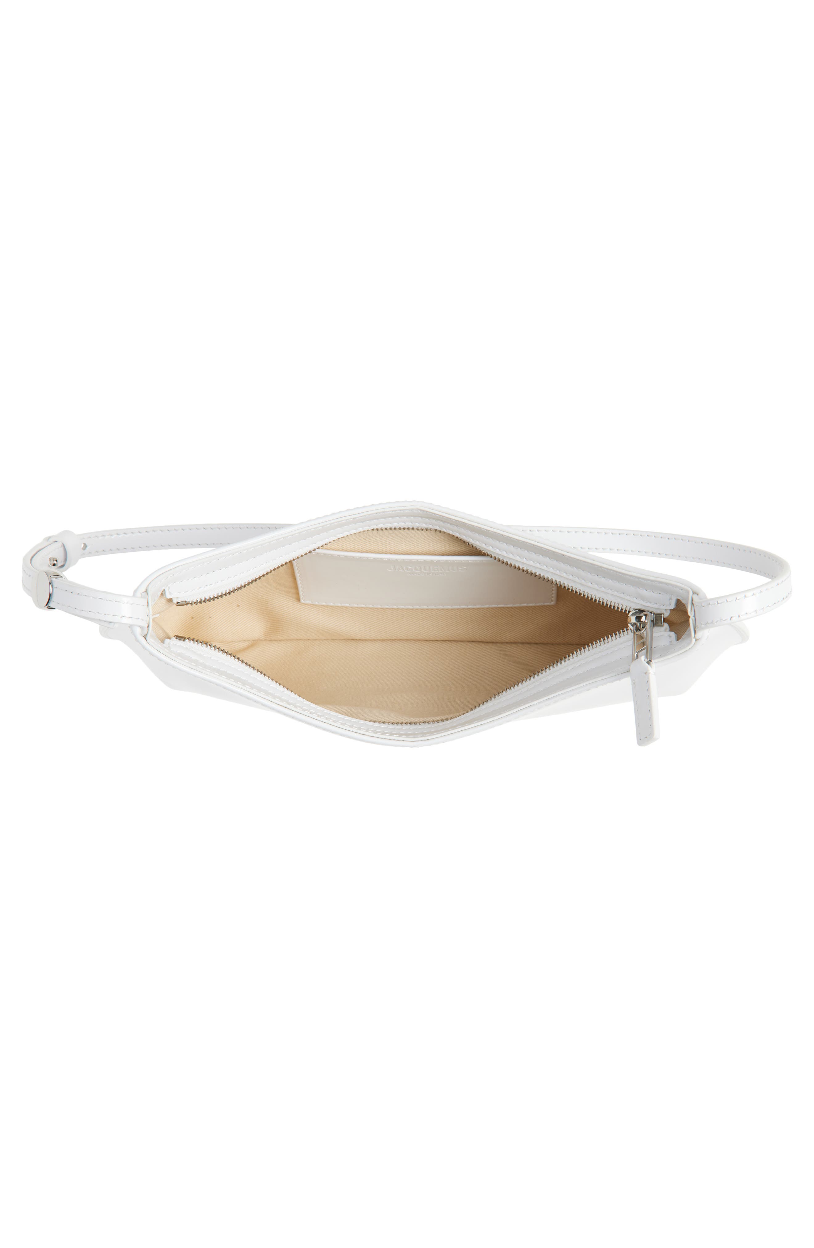 Le Bisou Leather Shoulder Bag, Alternate, color, WHITE