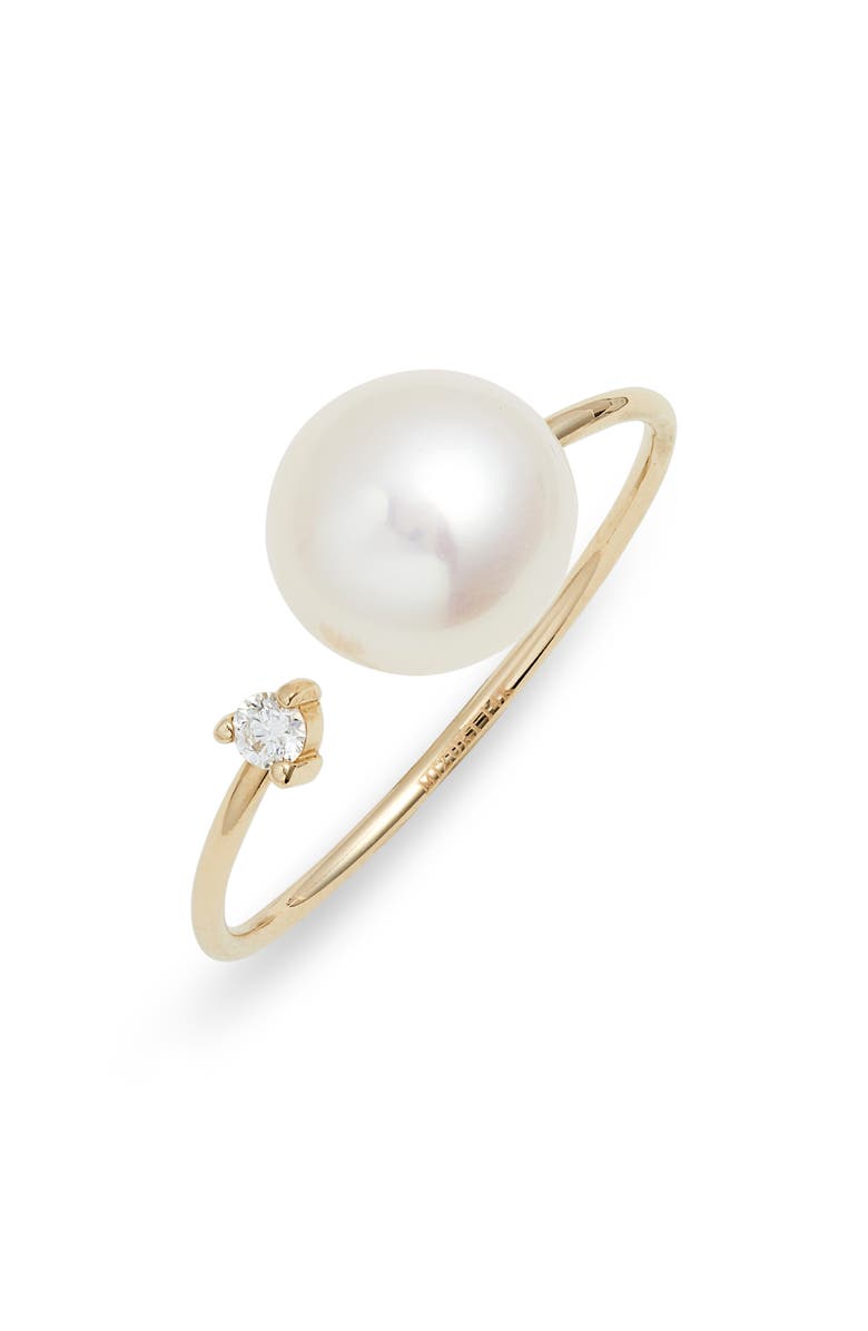 Mizuki Akoya Pearl & Diamond Open Ring, Main, color, 