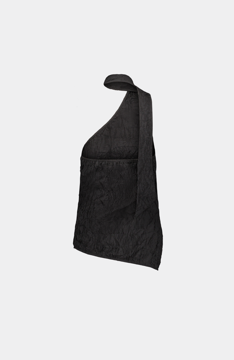 SAEMDI One-Shoulder Scarf Top, Alternate, color, Black