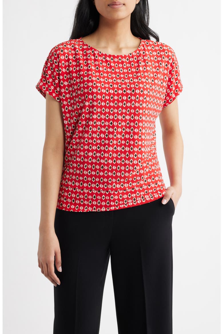 Print Top, Main, color, BEGONIA RED