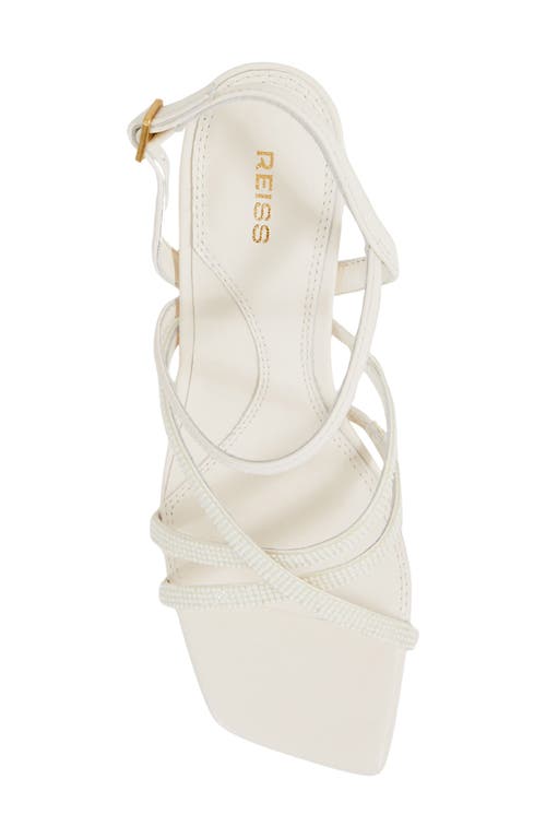 Reiss White Leather Beaded-strap Stiletto Sandals In White