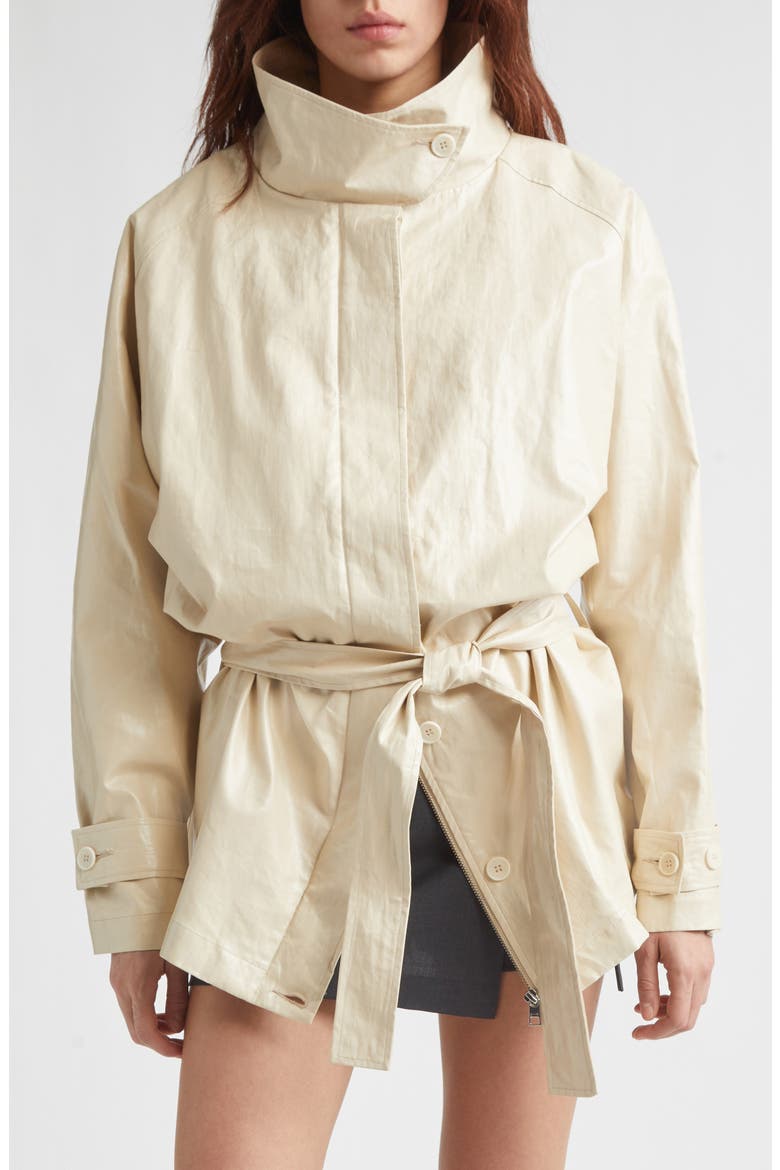 Lebano Coated Linen Coat, Main, color, BEIGE