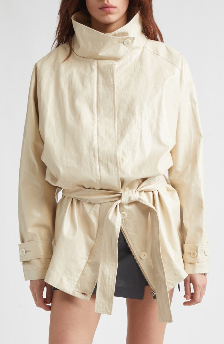 Paloma Wool Lebano Coated Linen Coat, Main, color, Beige