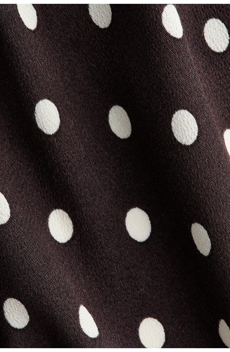 H&M Mama Puff-sleeved Wrap Dress, Alternate, color, Dark Brown/Polka Dot