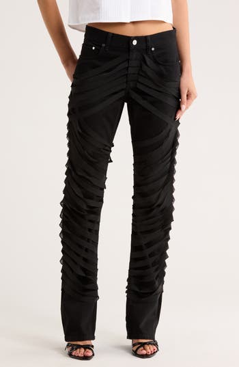 Helmut Lang Ribbon Worker Straight Leg Jeans In Black