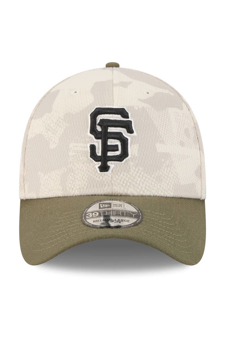 Men's New Era Light Beige/Olive San Francisco Giants 2025 Armed Forces Day 39THIRTY Flex Hat, Alternate, color, Light Beige