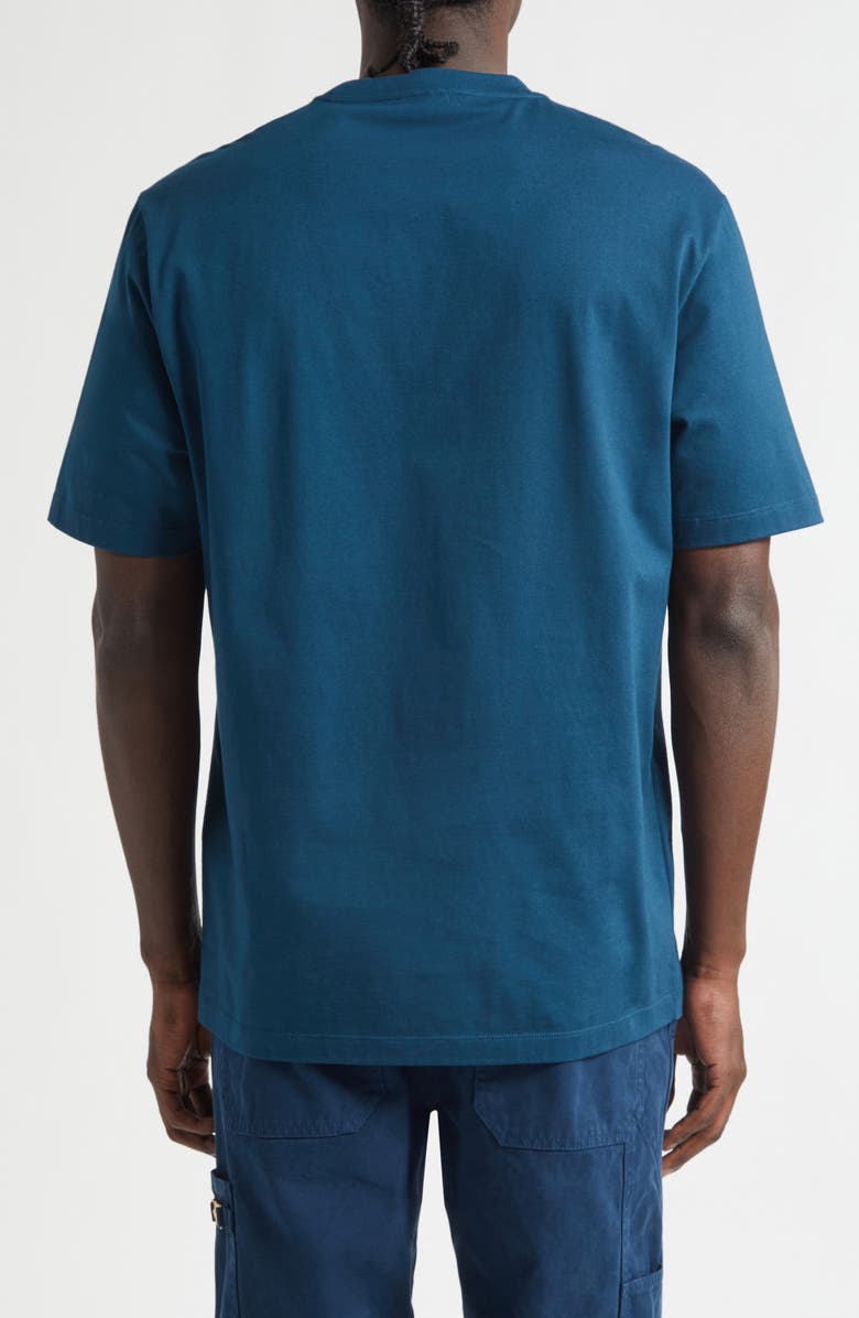 Versace Medusa Glitter Compact Cotton Jersey Graphic T-Shirt, Alternate, color, Petrol Blue