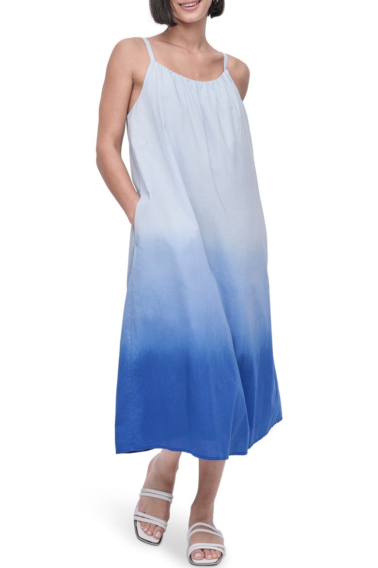 Dip Dye Cotton Voile Dress, Main, color, DIP DYE CORNFLOWER