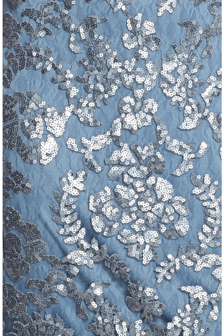 Sequin Illusion Lace Dress, Main, color, BLUE STEEL