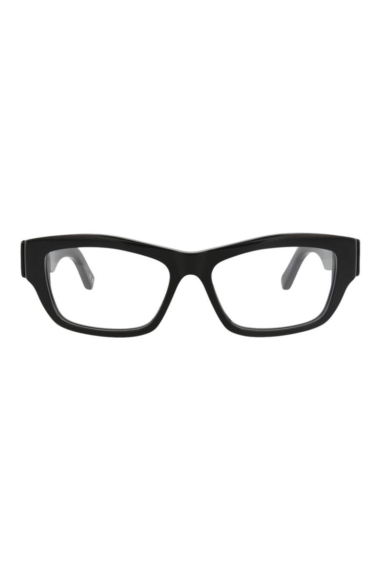 54mm Rectangular Optical Glasses, Main, color, BLACK BLACK TRANSPARENT