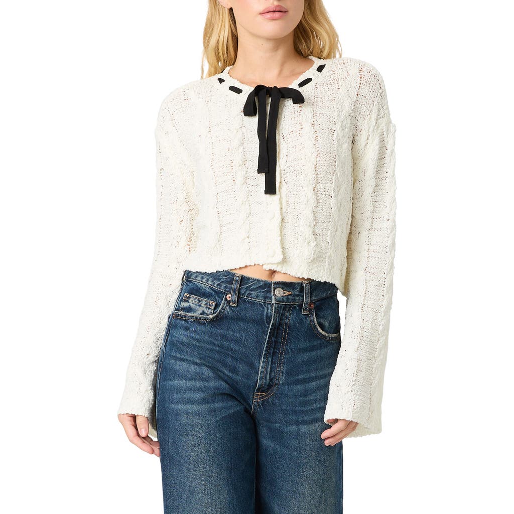 Lush Textured Cable Stitch Sweater In Neutral