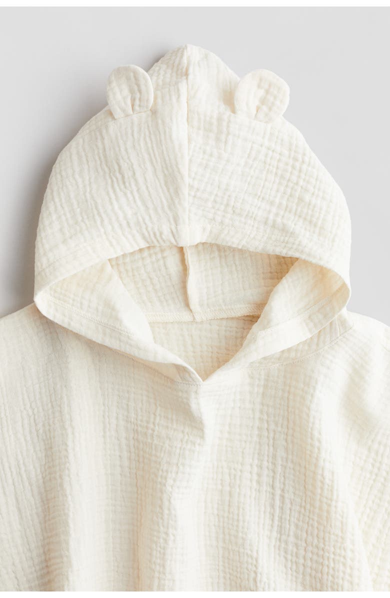 H&M Cotton Muslin Poncho Towel, Alternate, color, Cream