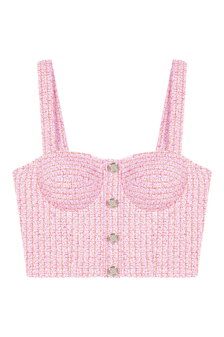 Laradis Tweed Crop Bustier Top, Alternate, color, PINK / ORANGE