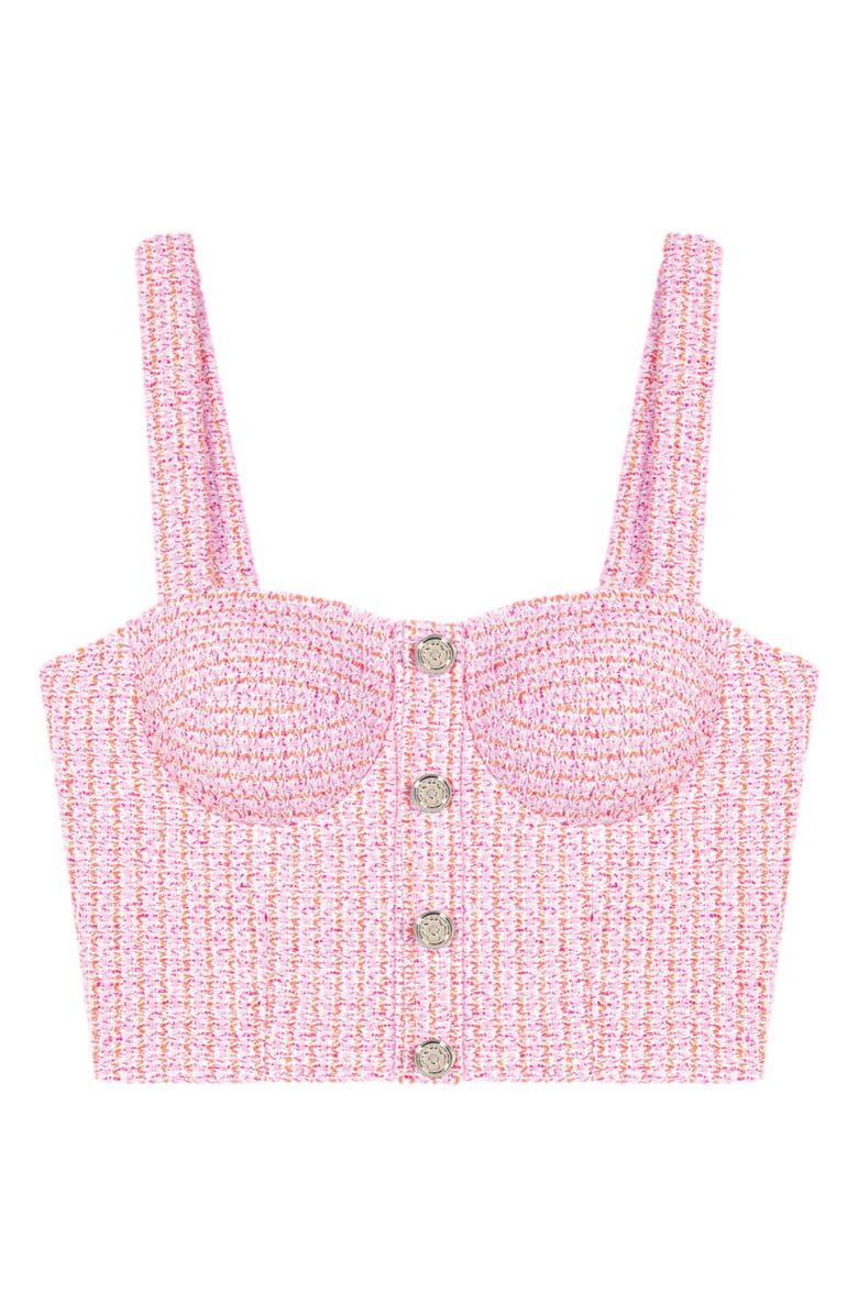 maje Laradis Tweed Crop Bustier Top, Alternate, color,