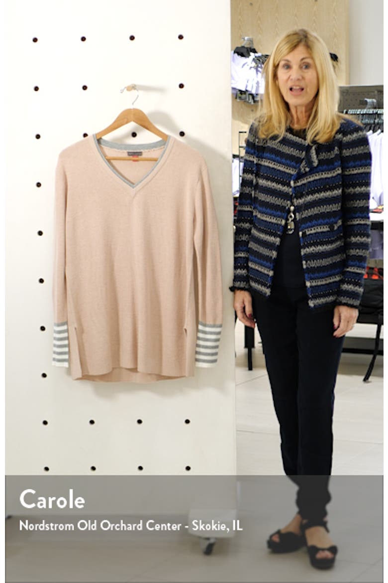 V-Neck Stripe Cuff Sweater video