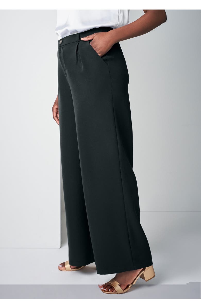 Jessica London Bi-Stretch Wide Leg Pant, Alternate, color, Black
