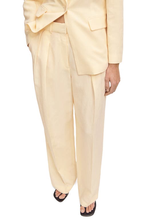 Mango Pleat Front Straight Leg Suit Pants