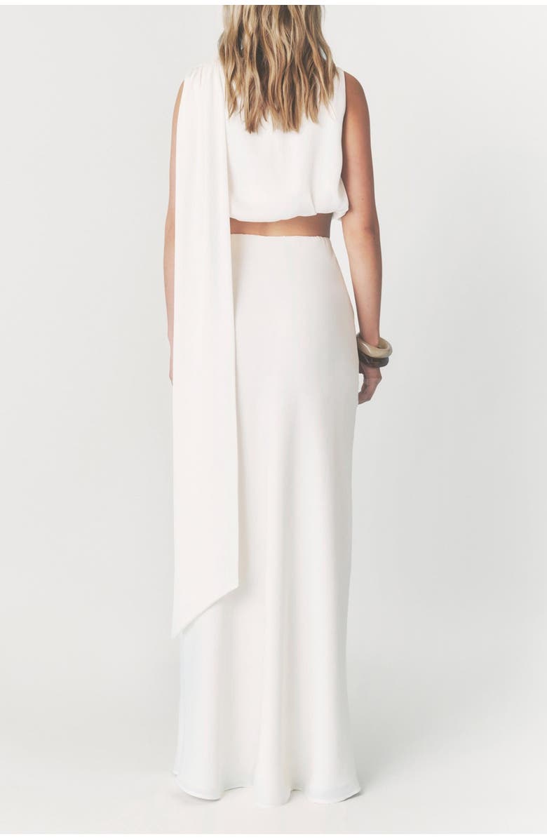 Six Stories Solene Satin Bias Cut Maxi Skirt, Alternate, color, Cream