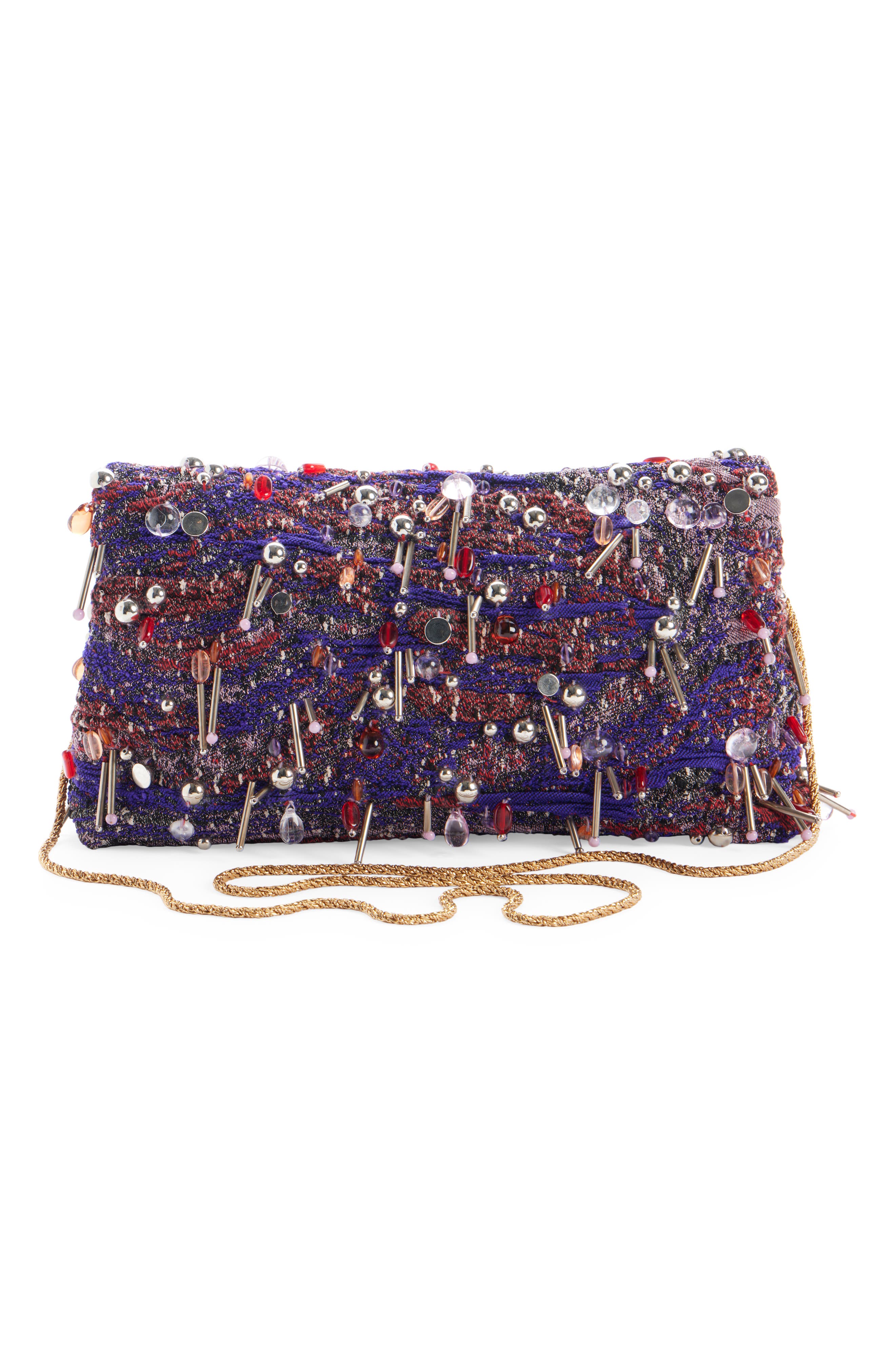 Dries Van Noten Embellished Envelope Clutch, Alternate, color, 