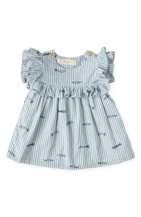Kids' Ruffle Organic Cotton Seersucker Dress (Baby & Toddler)