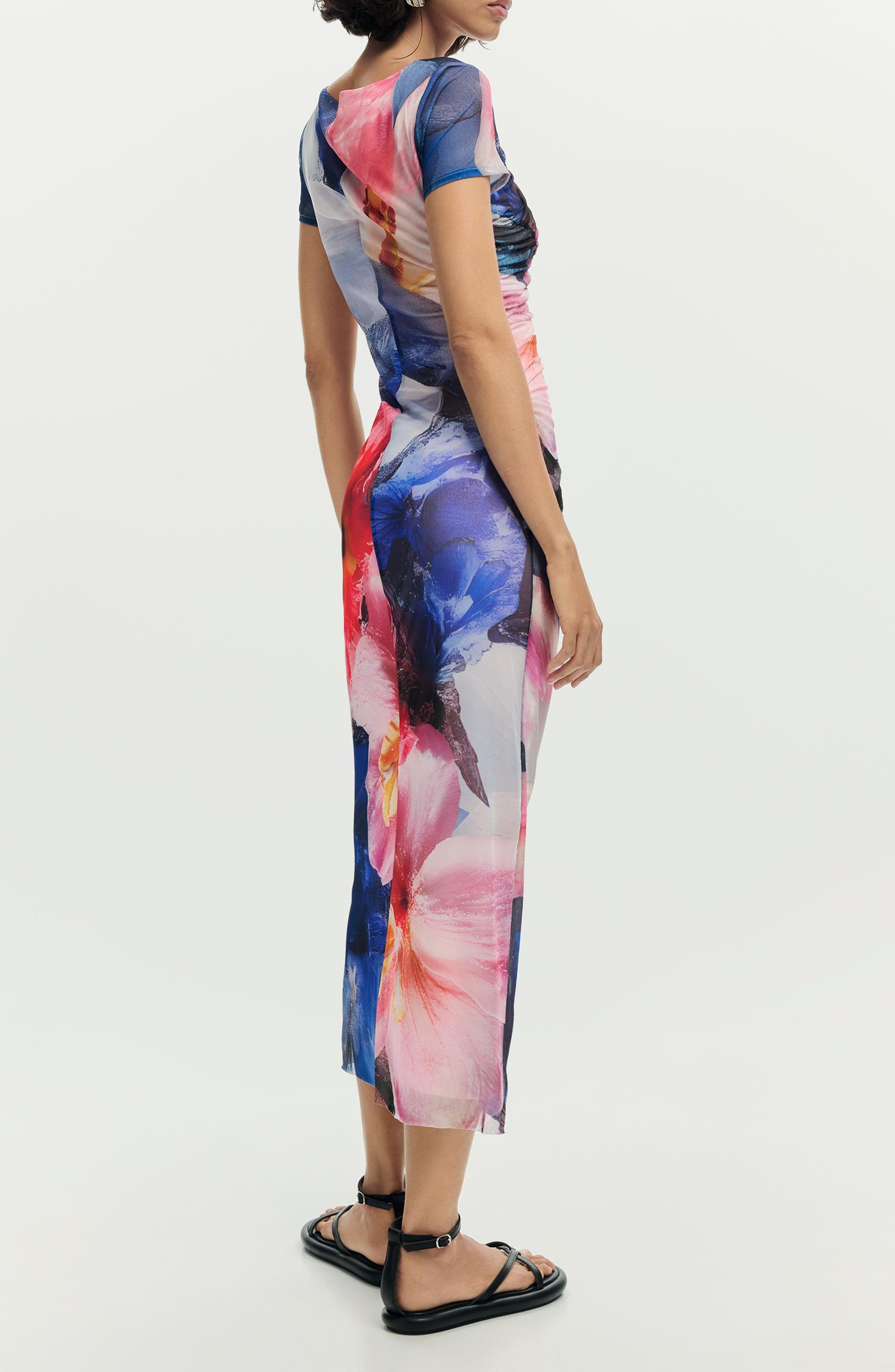 Floral Print Short Sleeve Dress - image 2