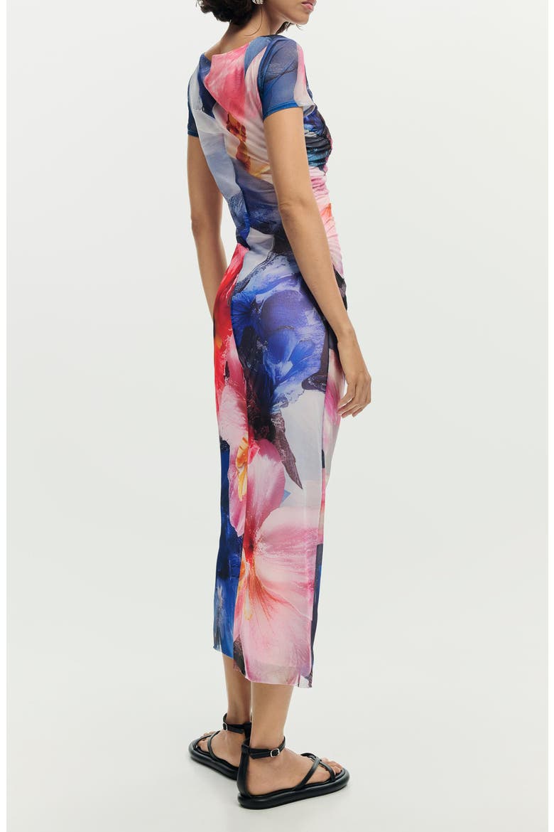 Floral Print Short Sleeve Dress, Alternate, color, MULTI